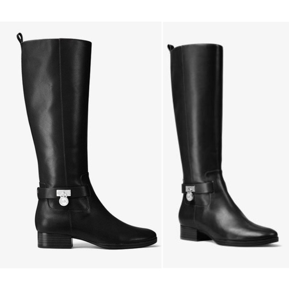 ✨ NEW Michael Kors Ryan Hamilton Logo Riding Boots - Picture 1 of 8